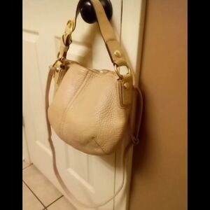 Coach Beige Leather Shoulder Bag